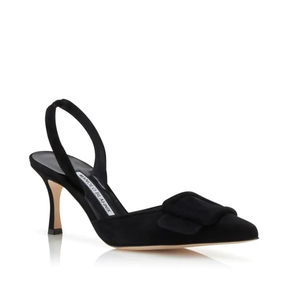 Manolo Blahnik Black Suede Slingback Pumps – Size 37 (Approx. US 7) - Picture 3 of 15